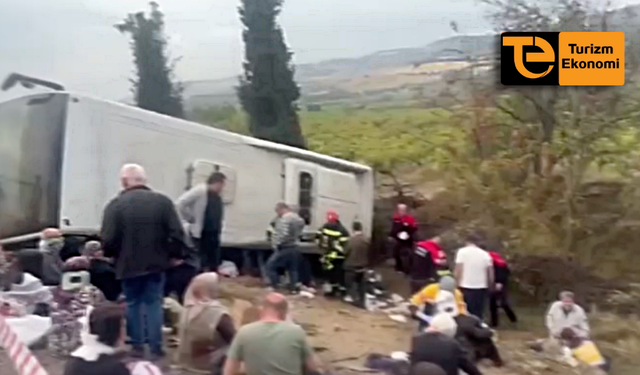 Denizli’de tur otobüsü kazası, 2 ölü 5 yaralı